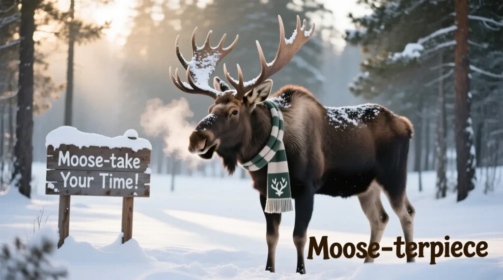 Winter Themed Moose Puns